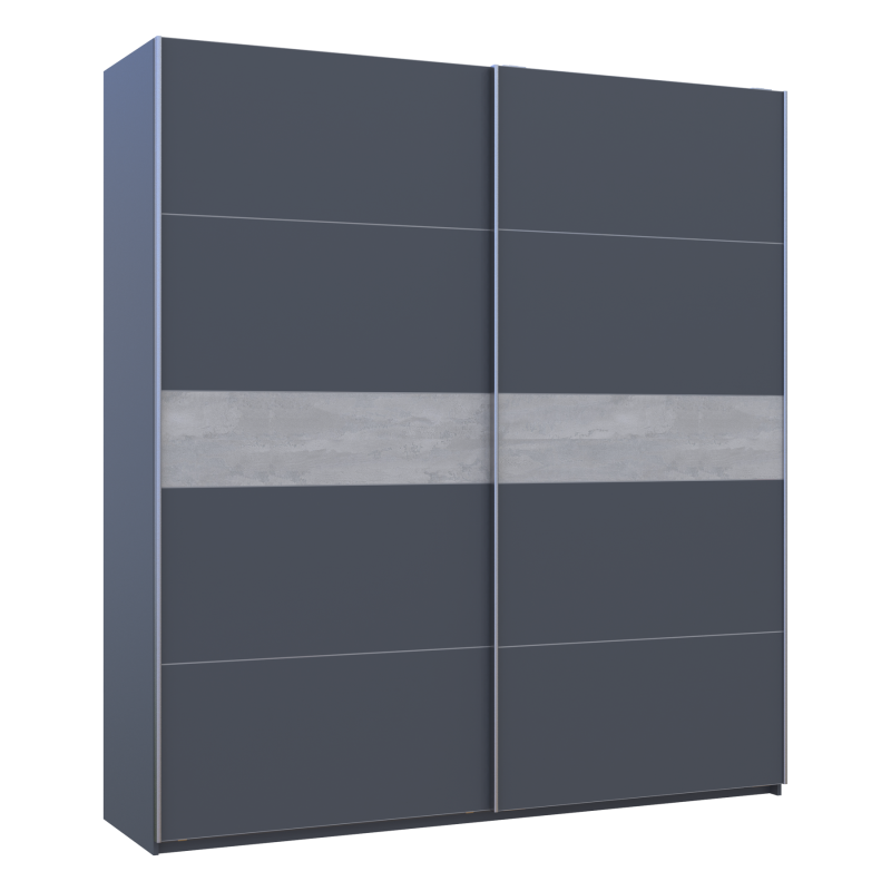 Шкаф купе G-Caiser Графит/Графит вставка Бетон 2 ДСП /5 частей 220х60х240 (44900284)