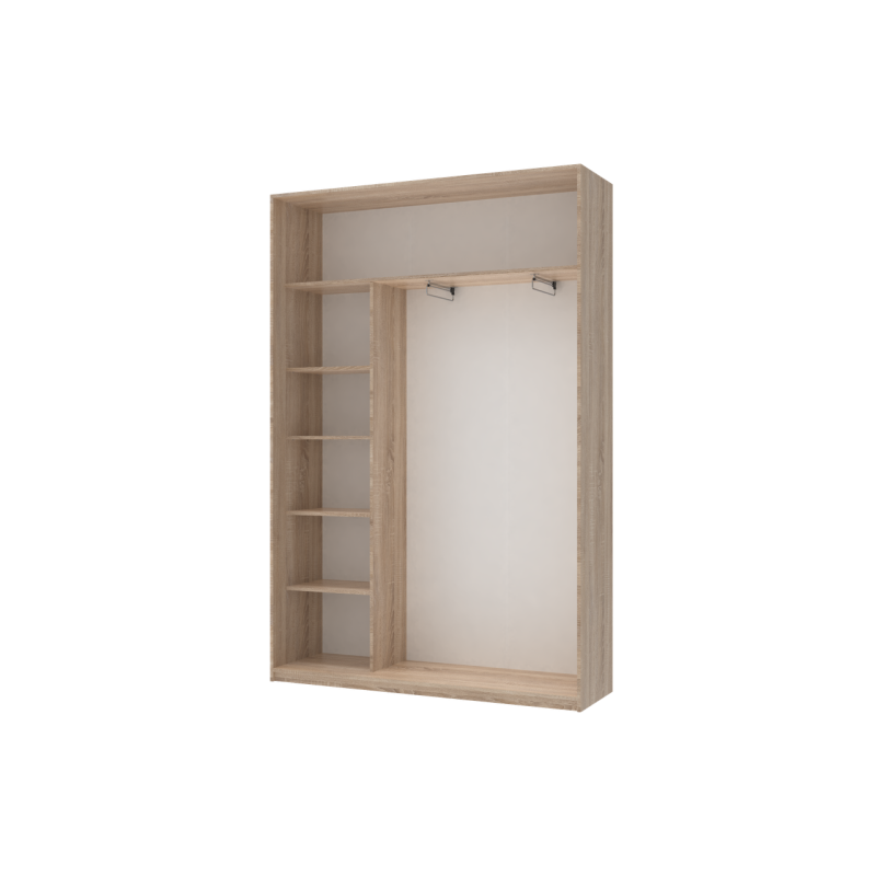 Шкаф купе Сити Лайт Дуб Cонома 1 ДСП / 1 Зеркало 150х45х225 (42002037)