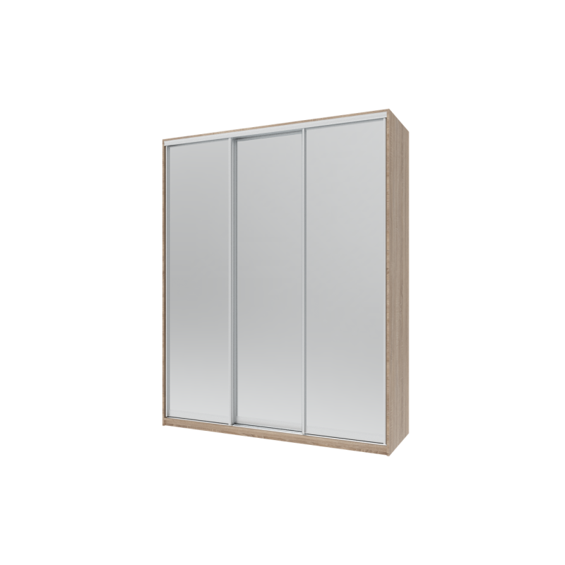 Шкаф купе Сити Лайт Дуб Cонома 3 Зеркала 180х60х225 (42002057)