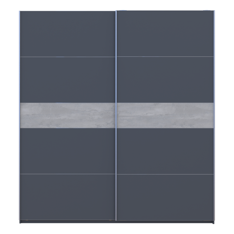 Шкаф купе G-Caiser Графит/Графит вставка Бетон 2 ДСП /5 частей 220х60х240 (44900284)