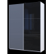 Шкаф купе G-Caiser Белый Графит/Черный 1 ДСП / 1 стекло / 3 части 180х60х240 (42005095)