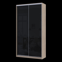 Шкаф купе Сити Лайт Слим Дуб Сонома Стекло Черное 120х45х225 (44900310)