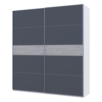 Шкаф купе G-Caiser Белый/Графит вставка Бетон 2 ДСП /5 частей 220х60х240 (44900281)