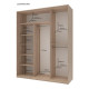 Шкаф купе Сити Лайт Дуб Cонома 1 ДСП / 2 Зеркала 180х60х225 (44900030)