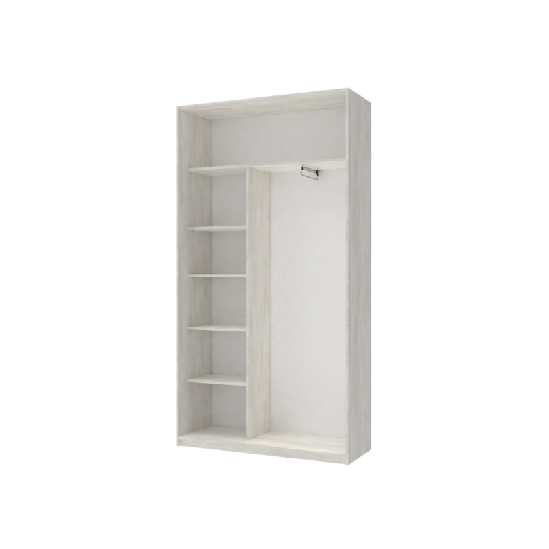 Шкаф купе Сити Лайт Белое дерево 1 ДСП / 1 Зеркало 120х45х225 (42002044)