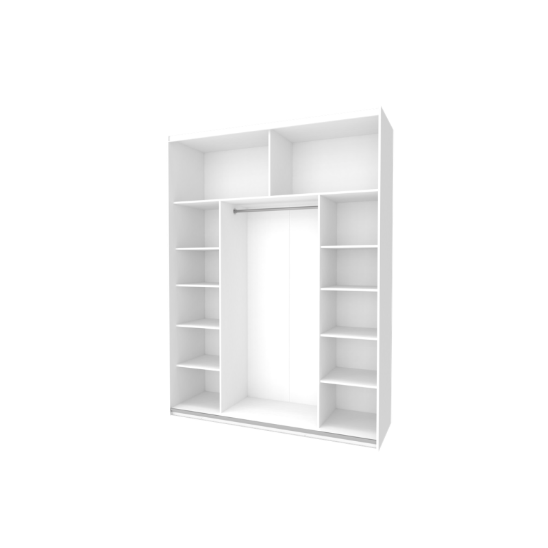 Шкаф купе G-Caiser Белый 2 ДСП / 3 части 180х60х240 (42002108)