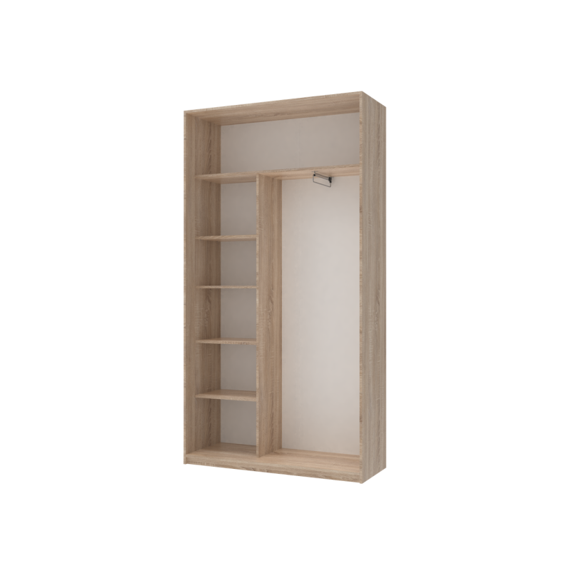 Шкаф купе Сити Лайт Дуб Cонома 2 Зеркала 120х45х225 (44900068)