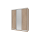 Шкаф купе Сити Лайт Дуб Cонома 2 ДСП / 1 Зеркало 180х60х225 (41070010)