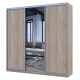 Шкаф купе Сити Лайт Дуб сонома 2 ДСП / 1 Зеркало 225х60х225 (42002135)
