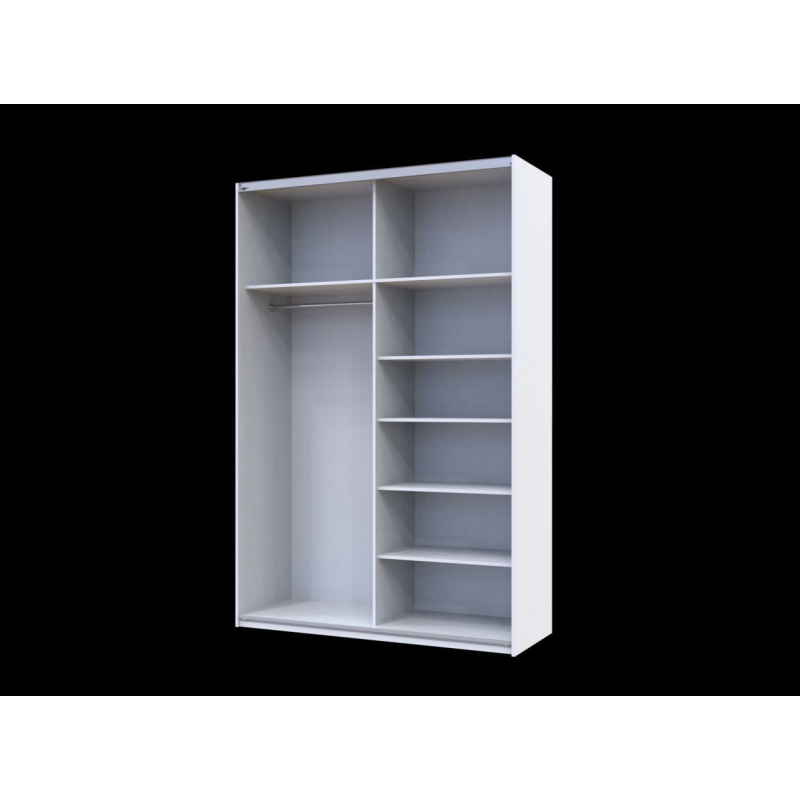 Шкаф купе G-Caiser Белый Графит 1 ДСП / 1 зеркало / 3 части 160х60х240 (42005086)