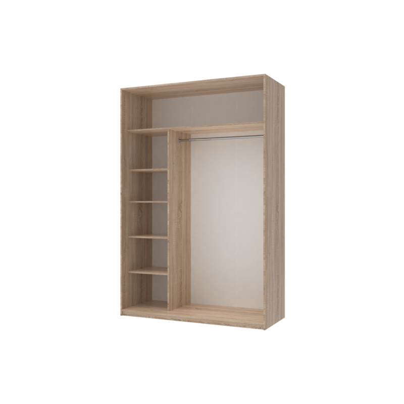 Шкаф купе Сити Лайт Дуб Cонома 2 Зеркала 150х60х225 (44900073)