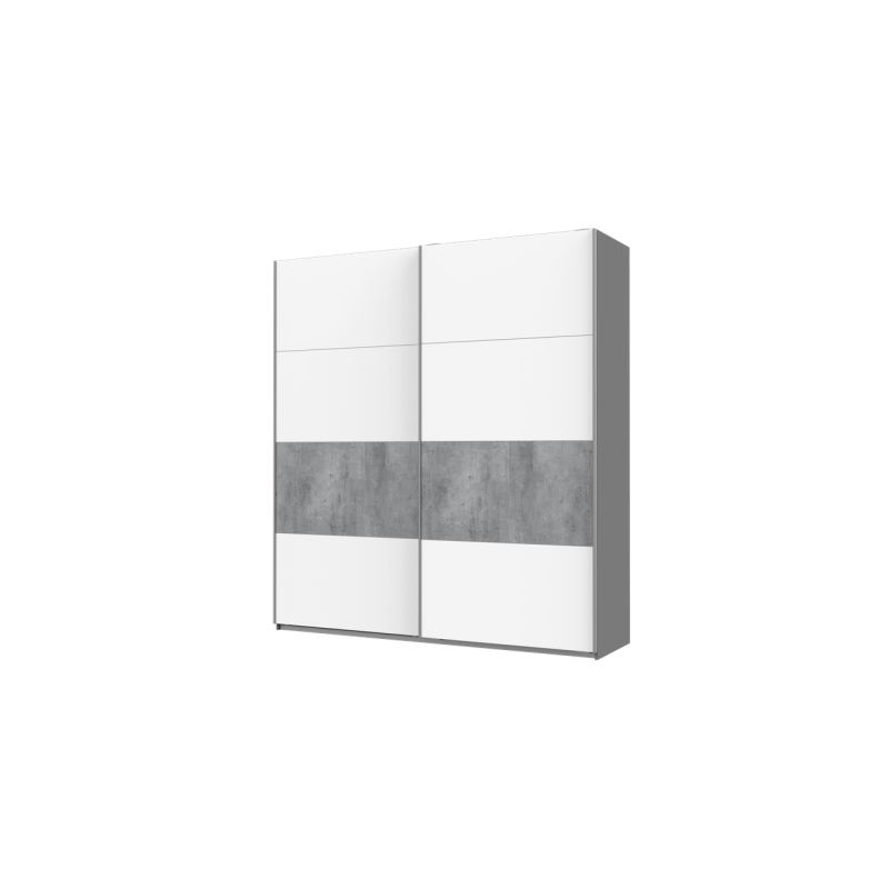 Шкаф купе G-Caiser Графит / Белый вставка Бетон 2 ДСП / 4 части 220х60х240 (42001013)