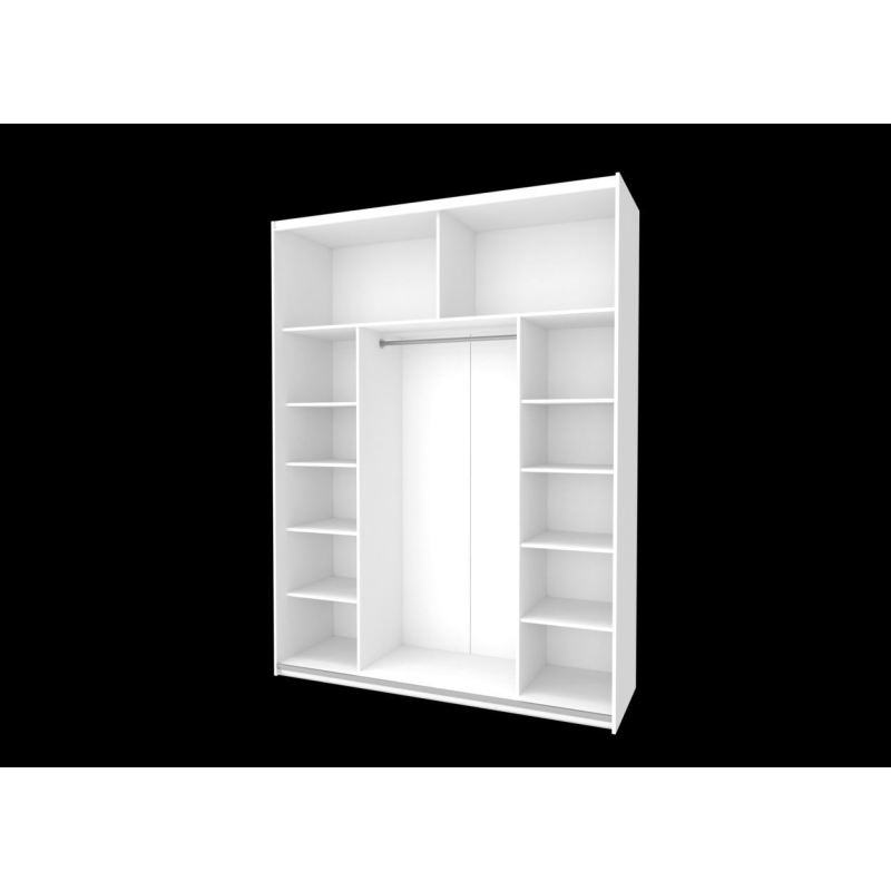 Шкаф купе G-Caiser Белый Графит 2 ДСП / 3 части 180х60х240 (42005093)