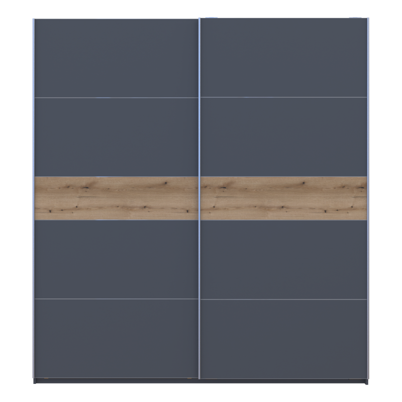 Шкаф купе G-Caiser Графит/Графит вставка Дуб Эвок 2 ДСП /5 частей 220х60х240 (44900285)