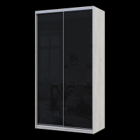 Шкаф купе Сити Лайт Слим Белое Дерево Стекло Черное 120х60х225 (44900298)