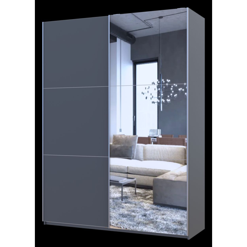 Шкаф купе G-Caiser Графит Графит 1 ДСП / 1 зеркало 180х60х240 (42005088)