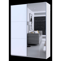Шкаф купе G-Caiser Белый 1 ДСП / 1 Зеркало 180х60х240 (42005028)