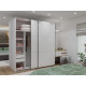 Шкаф купе G-Caiser Белый 2 ДСП / 3 части 220х60х240 (42003007)