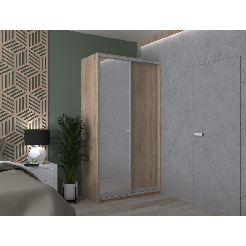 Шкаф купе Сити Лайт Дуб Cонома 1 ДСП / 1 Зеркало 120х60х225 (42002035)