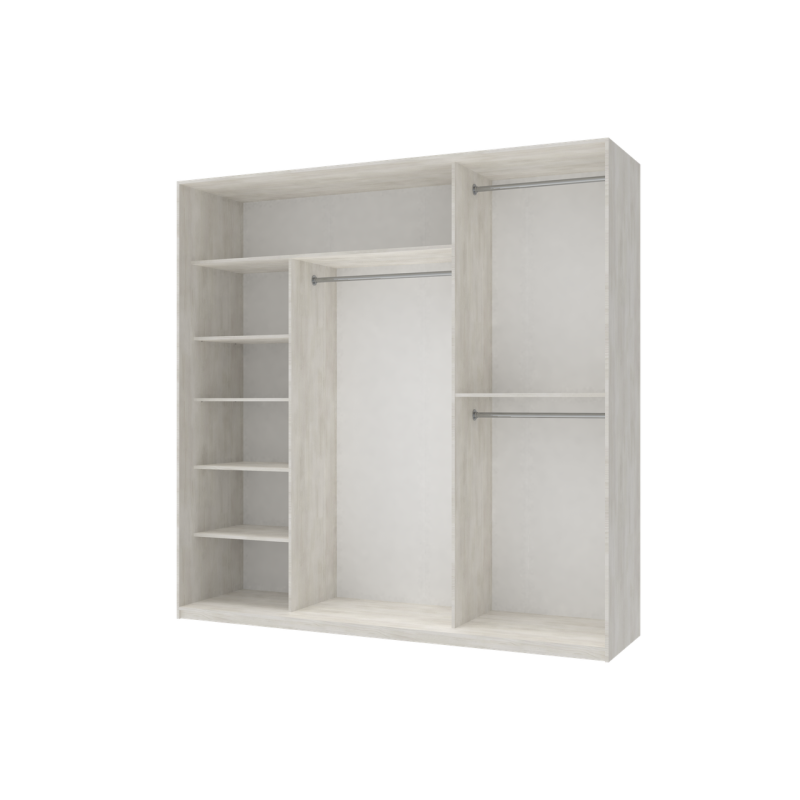 Шкаф купе Сити Лайт Белое дерево 3 ДСП 225х60х225 (42002005)