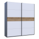 Шкаф купе G-Caiser Графит/Белый вставка Дуб Эвок 2 ДСП /5 частей 220х60х240 (44900286)