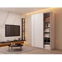 Шкаф купе G-Caiser Белый 2 ДСП / 3 части 160х60х240 (42002104)