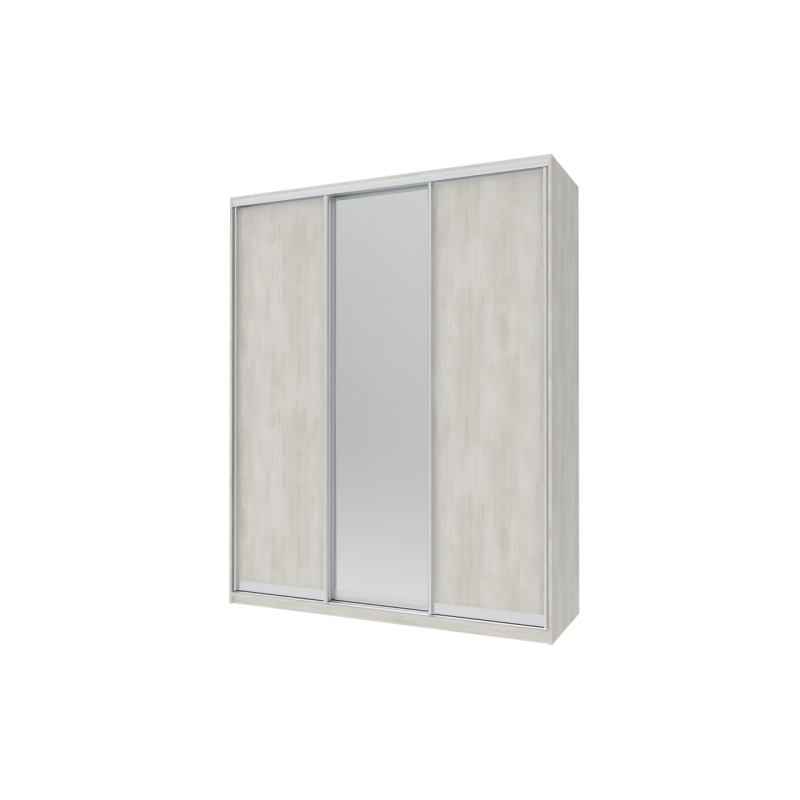 Шкаф купе Сити Лайт Белое дерево 2 ДСП / 1 Зеркало 180х60х225 (42002046)