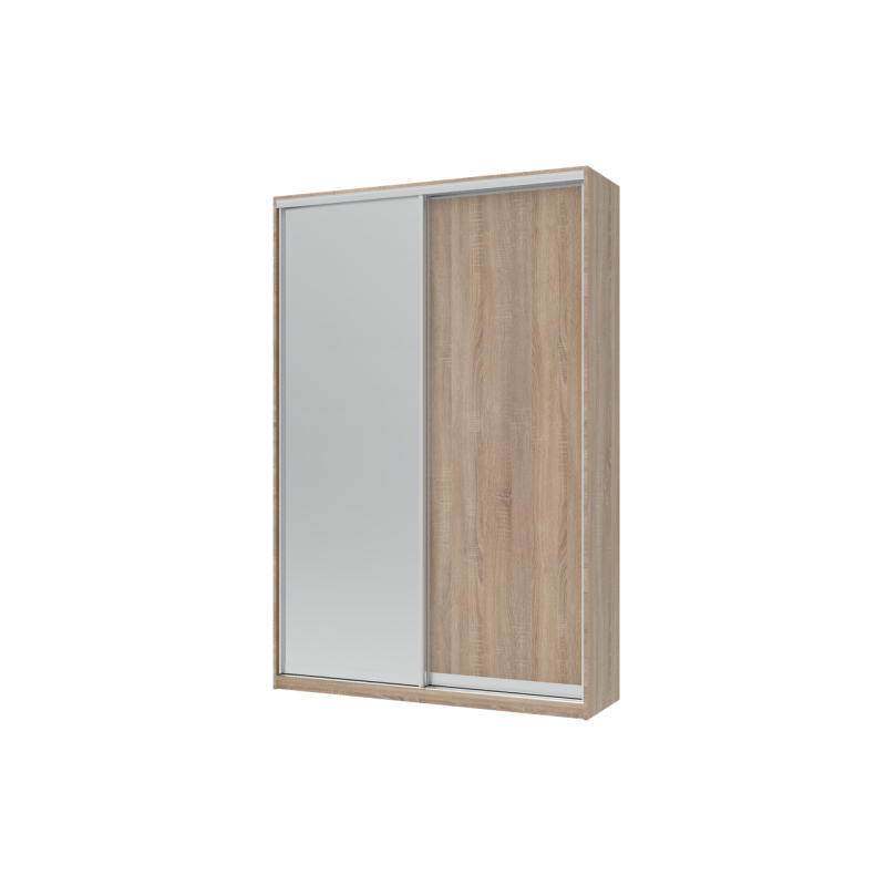 Шкаф купе Сити Лайт Дуб Cонома 1 ДСП / 1 Зеркало 150х45х225 (42002037)