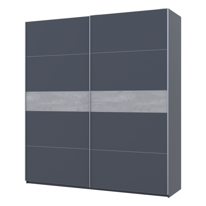 Шкаф купе G-Caiser Графит/Графит вставка Бетон 2 ДСП /5 частей 220х60х240 (44900284)
