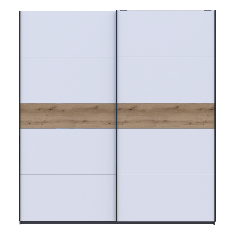 Шкаф купе G-Caiser Графит/Белый вставка Дуб Эвок 2 ДСП /5 частей 220х60х240 (44900286)