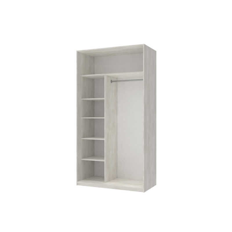 Шкаф купе Сити Лайт Белое дерево 1 ДСП / 1 Зеркало 120х60х225 (42002042)