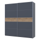Шкаф купе G-Caiser Графит/Графит вставка Дуб Эвок 2 ДСП /5 частей 220х60х240 (44900285)