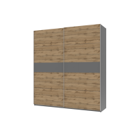 Шкаф купе G-Caiser Графит / Тахо вставка Графит 2 ДСП / 5 частей 220х60х240 (42003002)