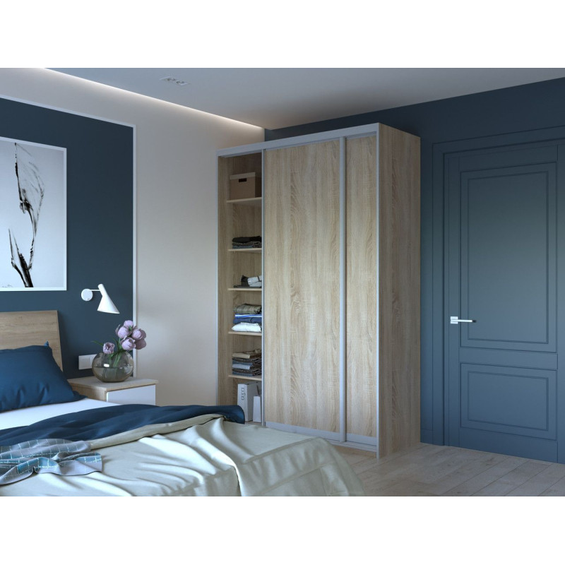 Шкаф купе Сити Лайт Дуб Cонома 2 ДСП 150х45х225 (42002013)