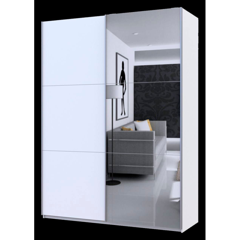 Шкаф купе G-Caiser Белый 1 ДСП / 1 Зеркало 180х60х240 (42005028)