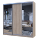 Шкаф купе Сити Лайт Дуб сонома 1 ДСП / 2 Зеркала 225х60х225 (42002136)