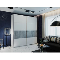 Шкаф купе G-Caiser Белый / Белый вставка Бетон 2 ДСП / 4 части 220х60х240 (42003004)