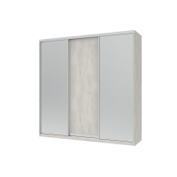 Шкаф купе Сити Лайт Белое дерево 1 ДСП / 2 Зеркала 225х60х225 (42002066)