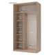 Шкаф купе Сити Лайт Дуб Cонома 2 Зеркала 120х60х225 (42002036)