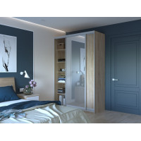 Шкаф купе Сити Лайт Дуб Cонома 1 ДСП / 1 Зеркало 150х60х225 (42002039)