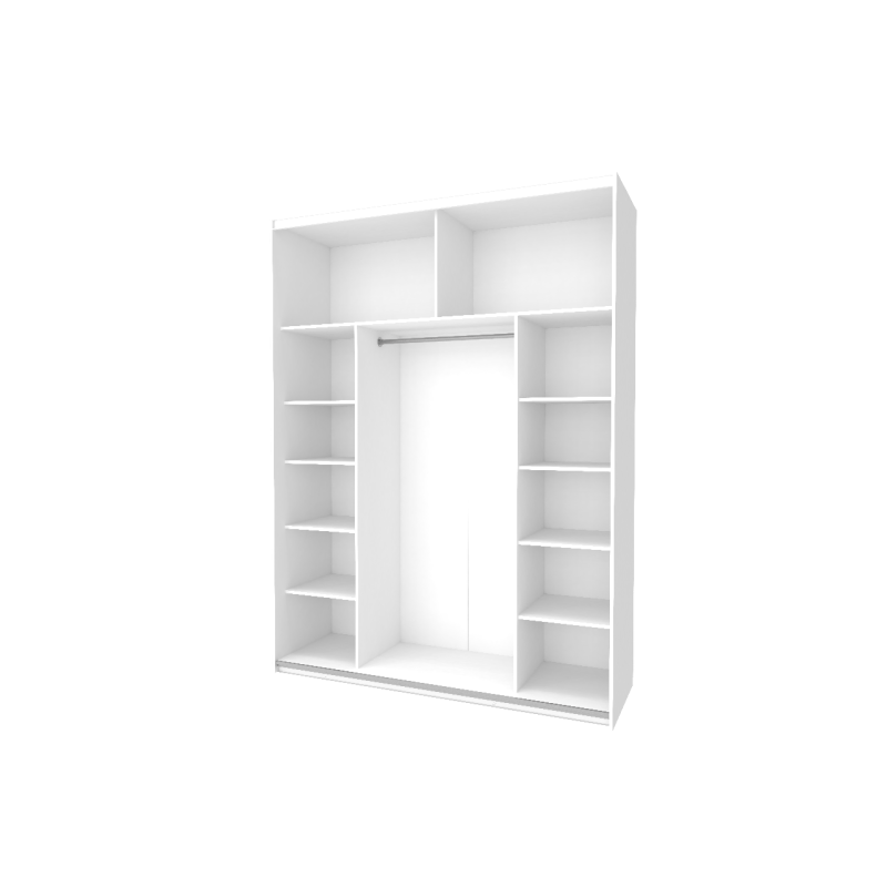 Шкаф купе G-Caiser Белый / Дуб Эвок 2 ДСП / 3 части 180х60х240 (42005020)