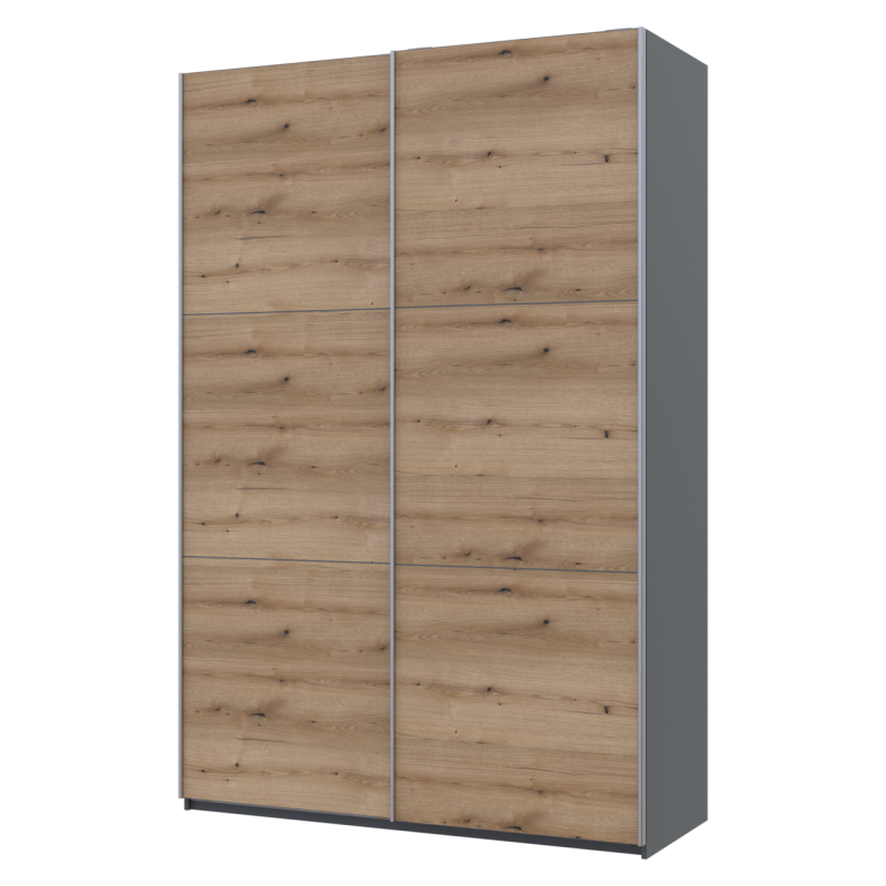 Шкаф купе G-Caiser Графит Дуб Эвок 2 ДСП 160х60х240 (42005074)