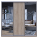Шкаф купе Сити Лайт Дуб сонома 1 ДСП / 2 Зеркала 225х60х225 (42002136)