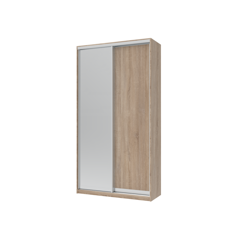 Шкаф купе Сити Лайт Дуб Cонома 1 ДСП / 1 Зеркало 120х45х225 (42002033)