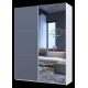 Шкаф купе G-Caiser Белый Графит 1 ДСП / 1 зеркало 180х60х240 (42005092)