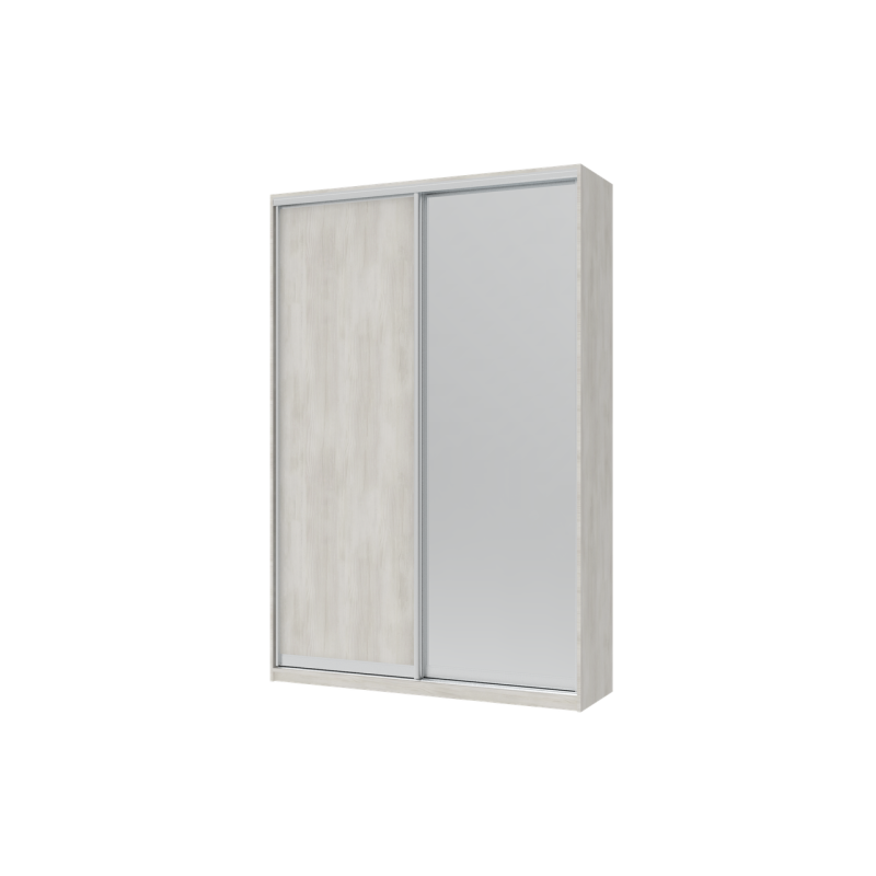 Шкаф купе Сити Лайт Белое дерево 1 ДСП / 1 Зеркало 150х45х225 (42002060)