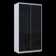 Шкаф купе Сити Лайт Слим Белое Дерево Стекло Черное 120х60х225 (44900298)