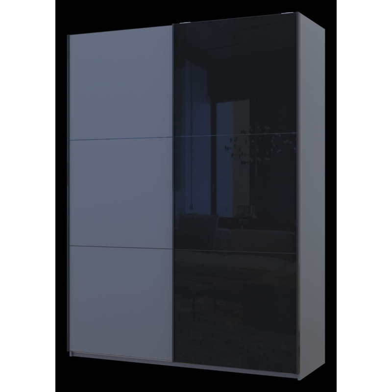 Шкаф купе G-Caiser Графит Графит/Черный 1 ДСП / 1 стекло / 3 части 180х60х240 (42005091)