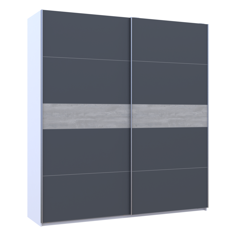 Шкаф купе G-Caiser Белый/Графит вставка Бетон 2 ДСП /5 частей 220х60х240 (44900281)