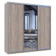 Шкаф купе Сити Лайт Дуб сонома 2 ДСП / 1 Зеркало 225х60х225 (42002135)